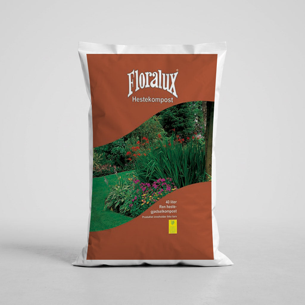 Floralux Hestekompost Torvfri 40 Liter - hel pall - 51 st sekker