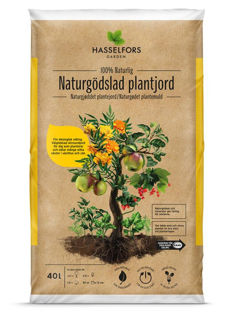 Hasselfors naturgödslad plantjord 40 liter, 51st, Helpall - Fraktfritt