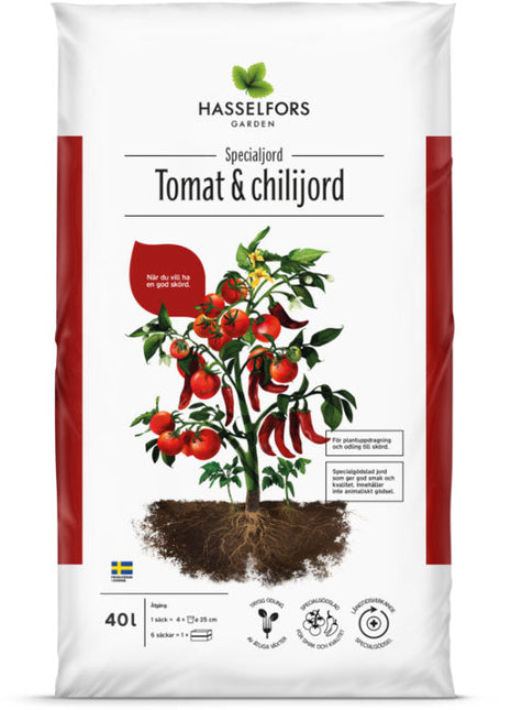 Hasselfors tomat & chillijord, 40 liter, 48st, Helpall - Fraktfritt