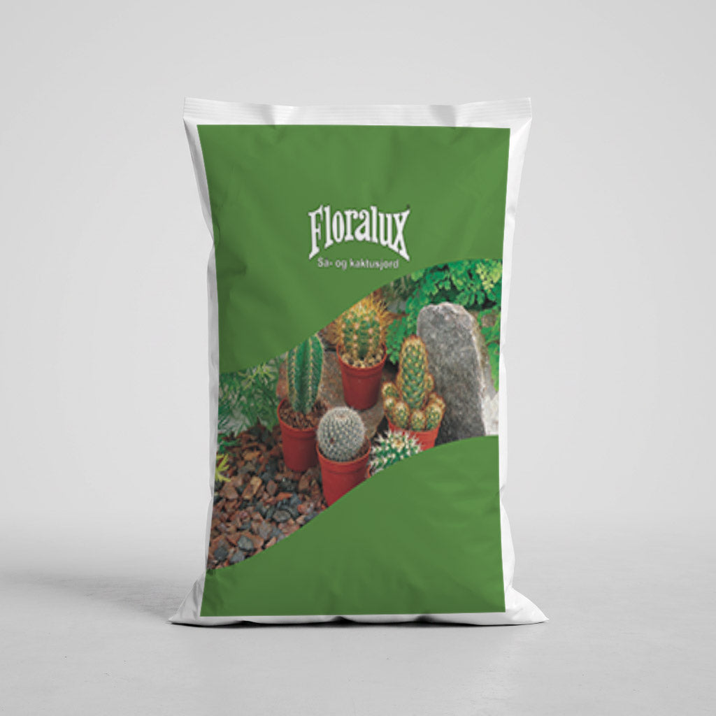 Floralux Så- og kaktusjord 18 Liter - hel pall - 66 st sekker