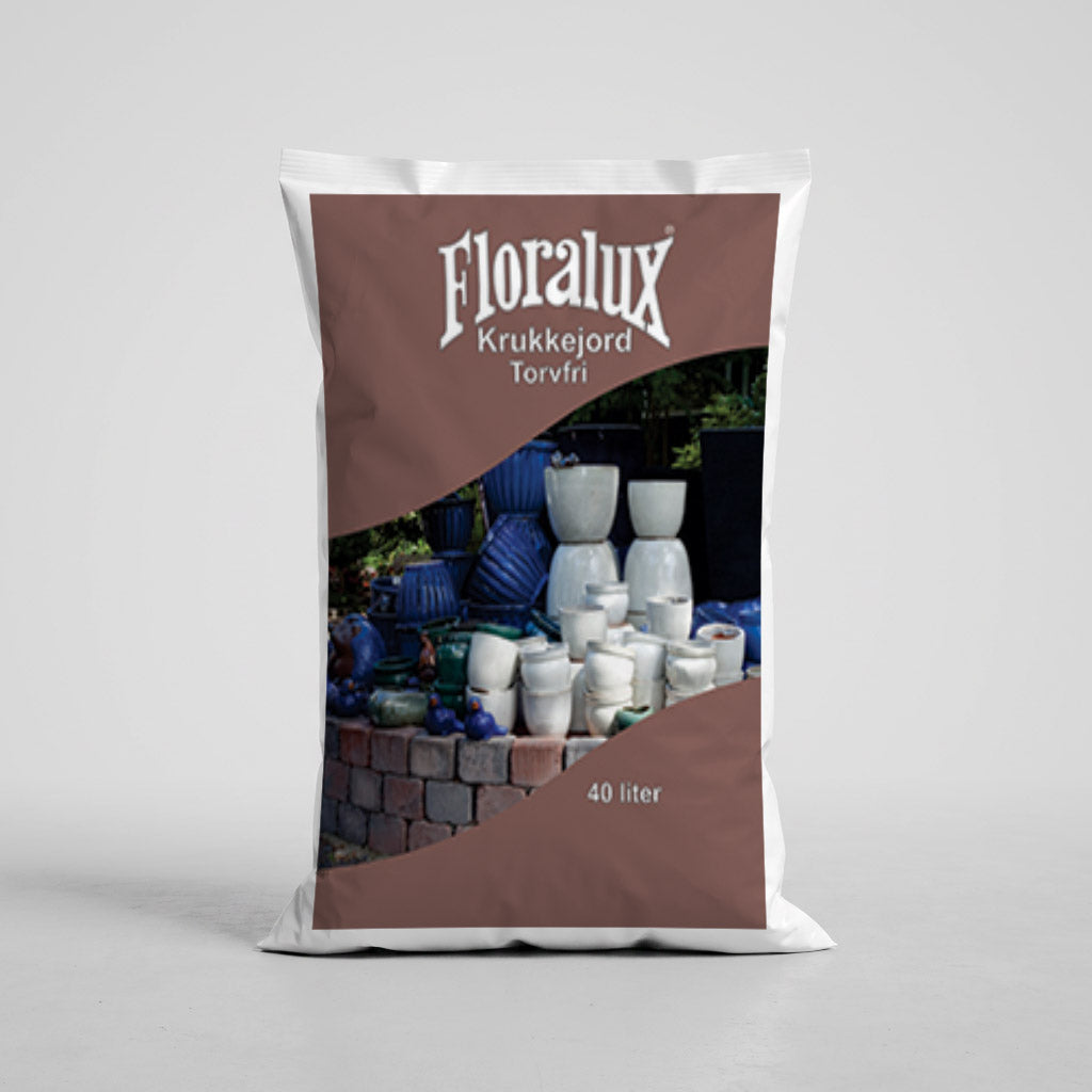 Floralux Krukkejord Torvfri 40 Liter - hel pall - 51 st sekker