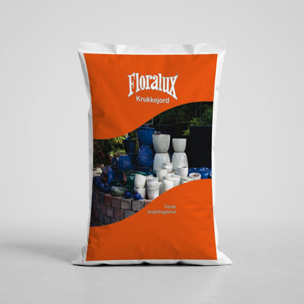 Floralux Krukkejord med langtidsgjødsel 40 Liter - hel pall - 51 st sekker