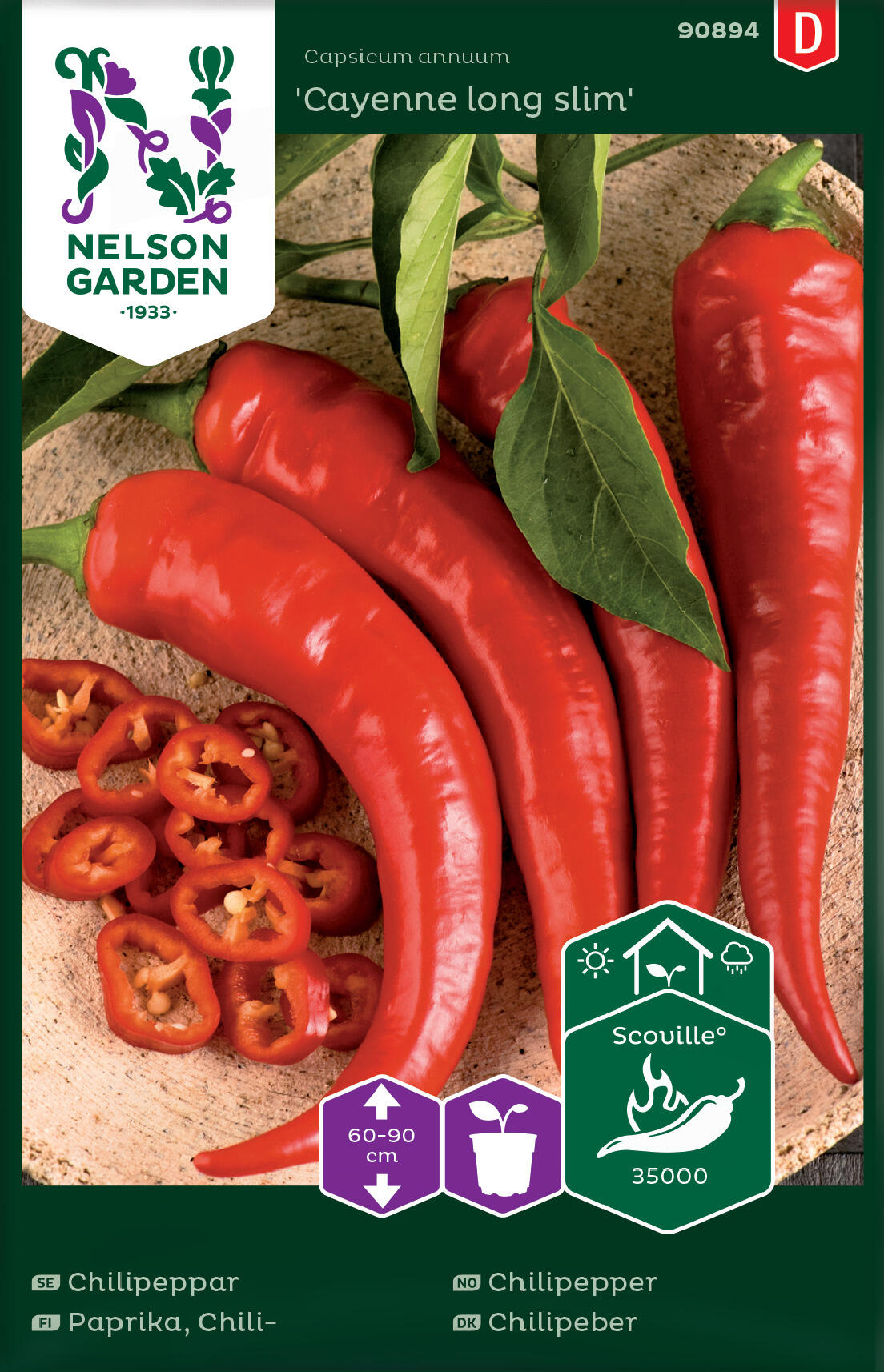 Chilipeppar 'Cayenne long slim'