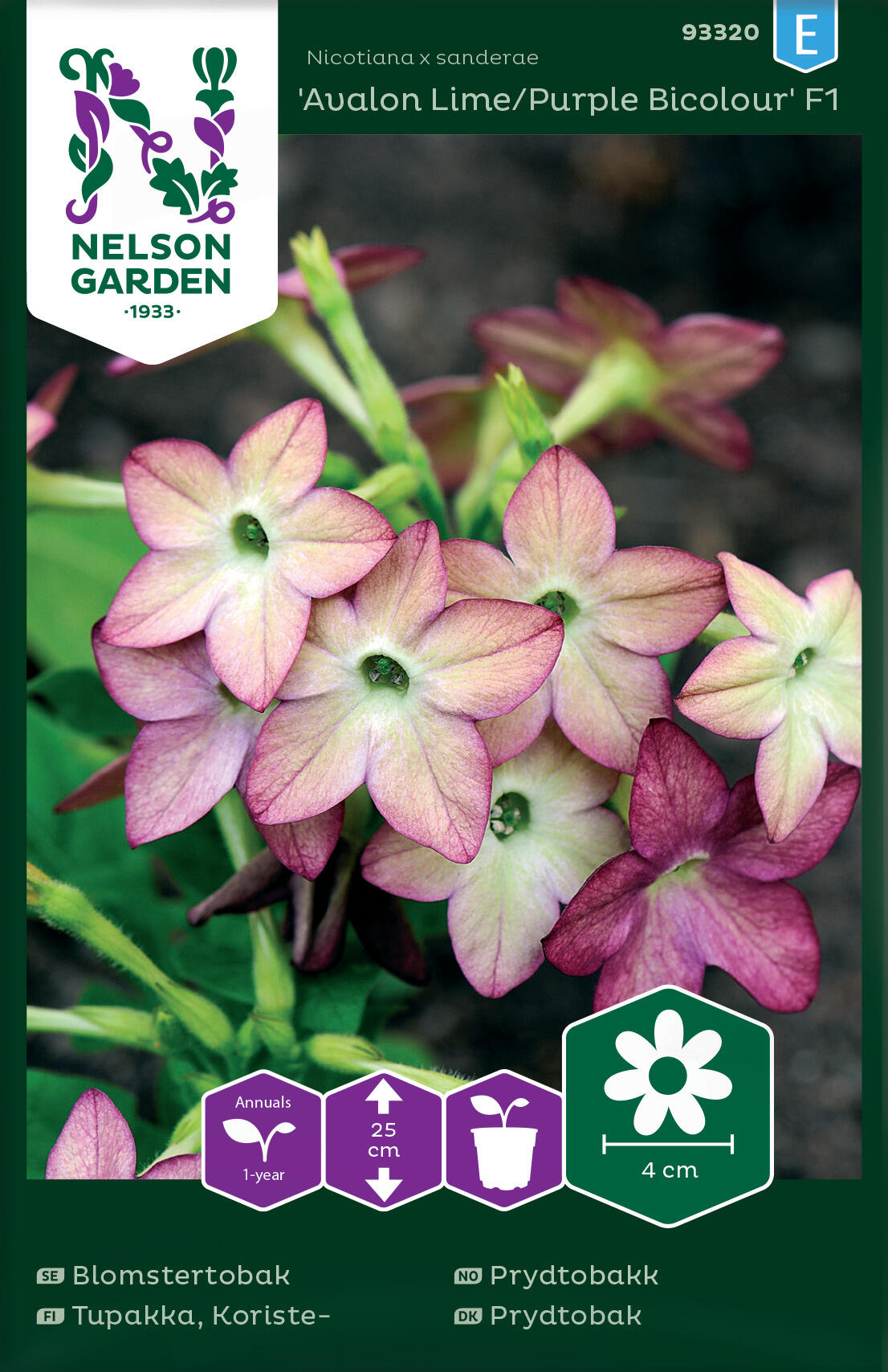 Prydnadstobak 'Avalon Lime/Purple Bicolour' F1