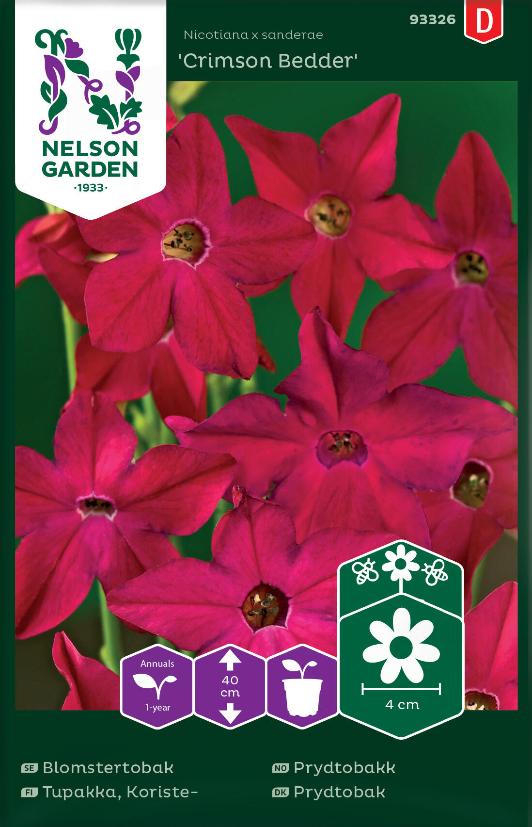 Prydnadstobak 'Crimson Bedder'