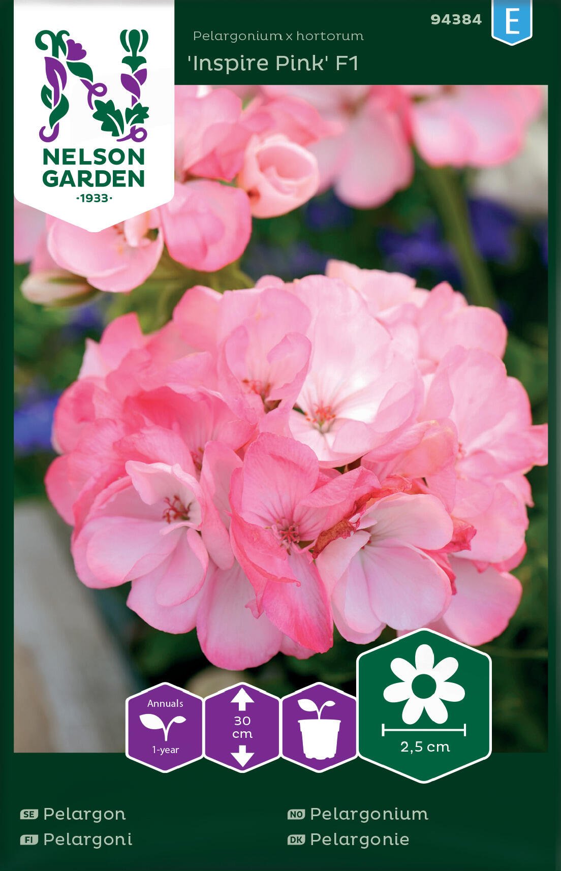 Trädgårdspelargonium 'Inspire Scarlet' F1