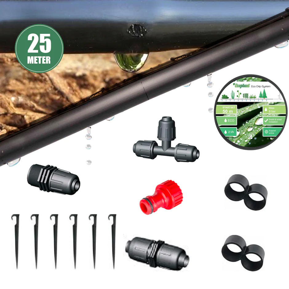 Ecoplant - Startpaket droppslang - Hård slang - 25 meter