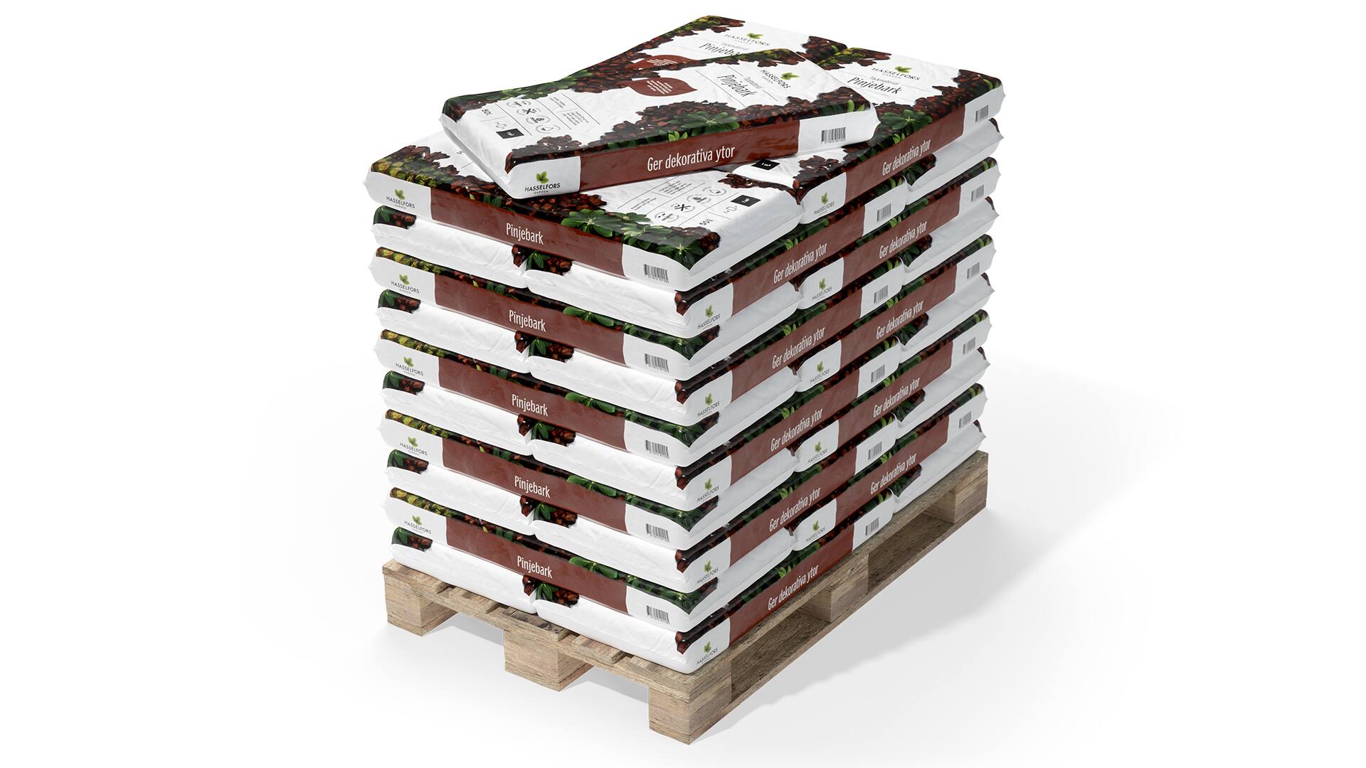 Hasselfors tallbark, 50 liter, 45 st, Helpall - Fri frakt